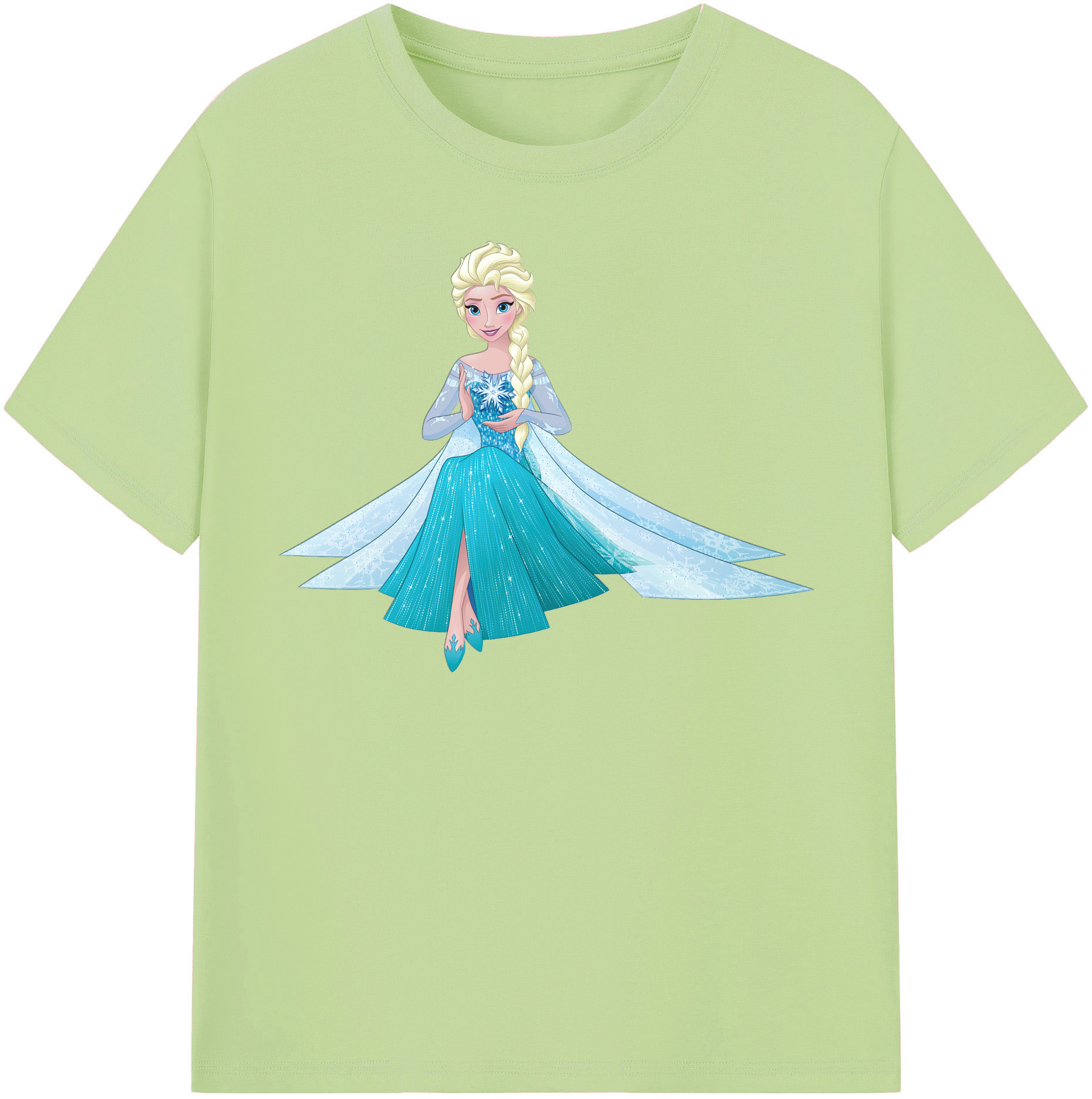 （画像用） アナと雪の女王 アンナ エルサ Frozen Anna Elsa 綿100％半袖Tシャツ（フロントプリント）